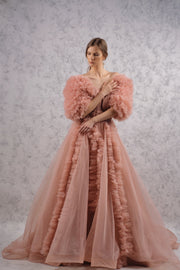 Ruffled Sleeves Avala Gown - Amelie Baku Couture