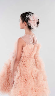 Embellished Rose Motif Tulle Gown