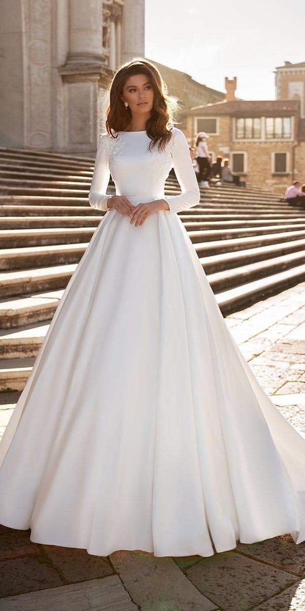 Bohemian Long Sleeves Wedding Dress - Amelie Baku Couture
