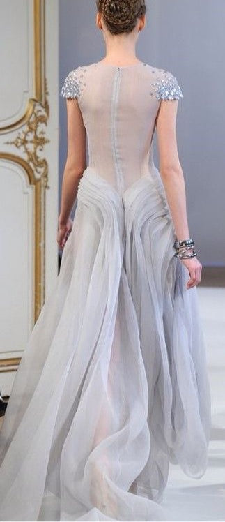 Seville Grey Organza Gown