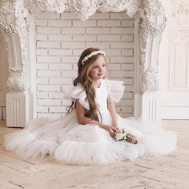 Flower girl dress with air wings by Amelie - Amelie Baku Couture