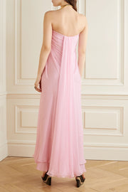 Strapless draped silk-chiffon dress - Amelie Baku Couture
