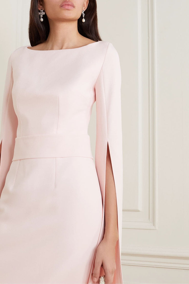 Belted Crepe Dress - Amelie Baku Couture