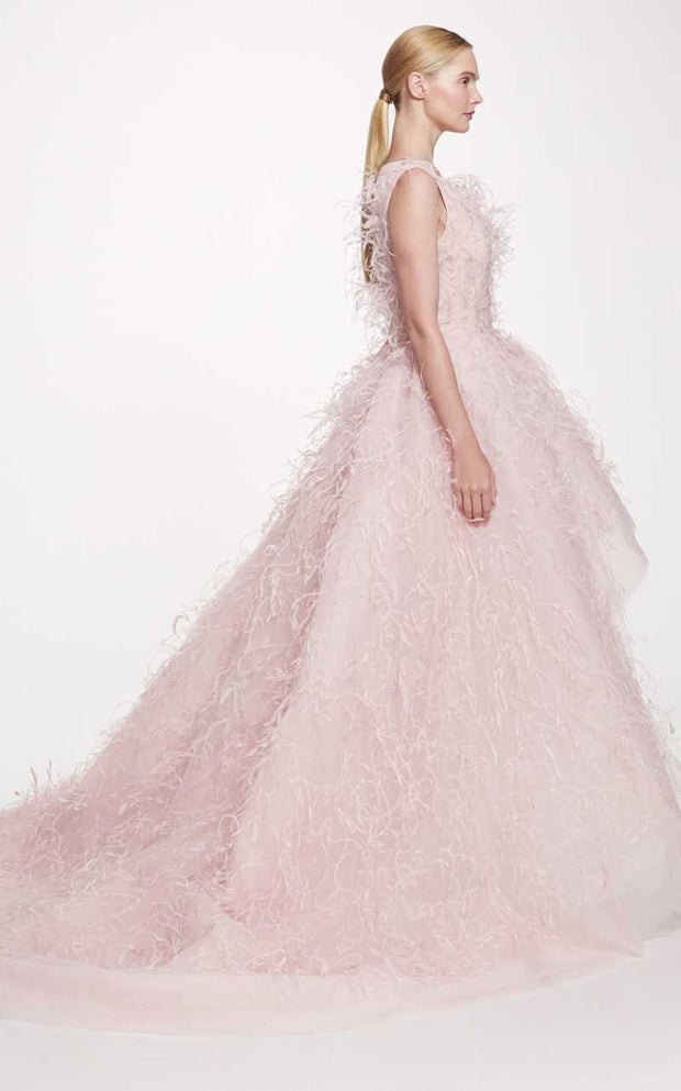 Soft Pink Feather Gown