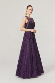 Violet Handmade Beaded Gown - Amelie Baku Couture
