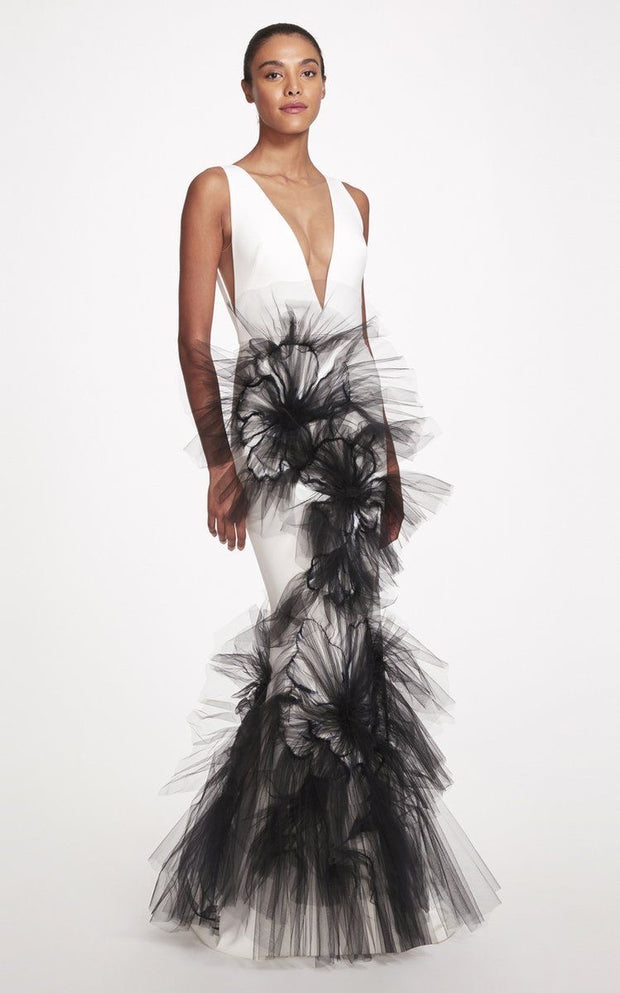 Anna Black & White Gown