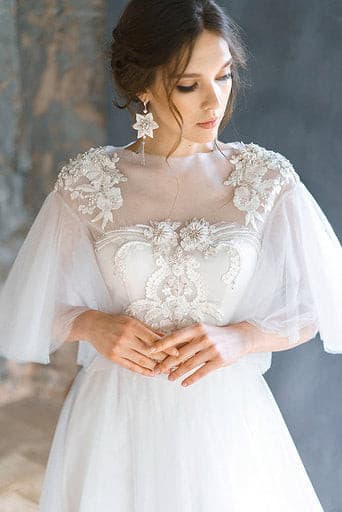 Tulle and Floral Bridal Gown - Amelie Baku Couture