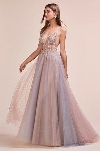 Floor length evening gown with cut-out in front - Amelie Baku Couture