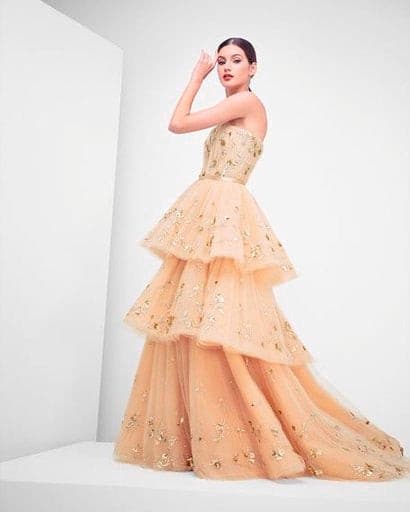 Off-the-shoulder A-line gown - Amelie Baku Couture